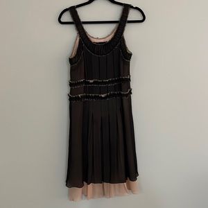 Marc Jacobs black and pink chiffon pleated dress